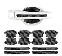 DTZHANGZE 8 Piezas Protector de Manilla de Puerta para Hyundai Tucson NX4 2021-2025, Adhesivo Antirrayas Fibra de Carbono Pegatinas Cubierta Manija Accesorios Coche,Black