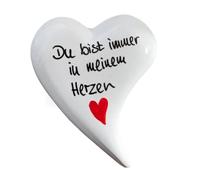 Du bist immer in Meinem Herzen - Grab Deko Herz mit Trauerspruch oder als Geschenk der Liebe zum Geburtstag, Jahrestag, Hochzeitstag 7 x 5,6 x 1,4 cm