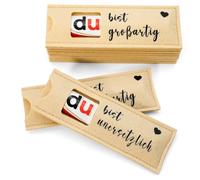 Du bist toll + Du bist unersetzlich - Filzhüllen für Schokolade ohne Schokolade - Danke Geschenke für Kollegen, Freunde & Familie (Du bist toll + Du bist unersetzlich 10 Stück (Mix))