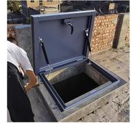 Du Puerta de techo de aleación de aluminio HatchSecure con junta de goma de sellado y mango para instalación en cubierta de 50 x 50 cm
