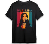 Dua Lipa - Camiseta con gráficos, color cantante pop, camiseta clásica vintage retro de los años 90, música para hombres y mujeres, Negro, S