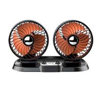 Duaal - Ventilador para carrito de golf, ventilador de coche para asiento trasero para niños, ventilador de camión de doble cabezal USB de 24 V, suministros automotrices, circulación de aire trasera
