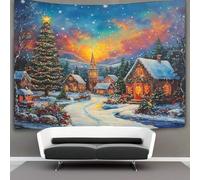 DUABELPHF Árbol de Navidad Estampado 3D Tapices Accesorios Divisor De Habitaciones Tapiz De Pared Paño De Pared Decoración Para Dormitorio O Sala De EEstrella Tapiz 130cmx150cm