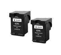 DUAEANXI Cartucho de Tinta 62XL Compatible con impresoras HP62 En-vy 5540, 5640, 7640, 5646, 5541, 5740, 5742, 5745, 200 y 250(2 Black)