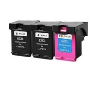 DUAEANXI Cartucho de Tinta 62XL Compatible con impresoras HP62 En-vy 5540, 5640, 7640, 5646, 5541, 5740, 5742, 5745, 200 y 250(2Black 1Color)