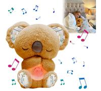 duaicnvow Koala para Aliviar La Ansiedad,Nutria Bebe Dormir Que Respira,Peluche Ansiedad Dormir,Bebé Durmiendo Koala Juguete con Música Luces Y Movimientos De Respiración Ayuda para Dormir