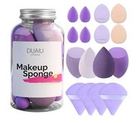 DUAIU 16 Piezas Esponja Maquillaje, Esponjas para Base Líquida, Polvos, Protector Solar, con Estuche, Set Esponjas Cara, Reutilizables, Uso Seco/Húmedo