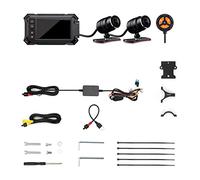 Dual 1080P Full HD Motocicleta Dashcam 3 Pulgadas Impermeable IP67 cámara Motocicleta DVR Dash CAM Negro GPS Caja(No GPS,64G)