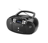 Dual, 75961,DAB-P AA8210 - Radio de casete con CD - DAB(+)/FM - Boombox - Reproductor de CD - Altavoz estéreo - Puerto USB - Entrada auxiliar - Funcionamiento con alimentación/batería - Portátil Negro