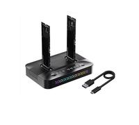 Dual-Bay M.2 SSD Clone Docking Station 5Gbps USB3.2 USB C Type C OFFline Cloner Duplicator RGB NVme PCIE Enclosure