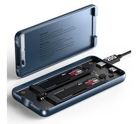 Dual Bay Raid SSD Enclosure: 2280 M2 Hard Drive Enclosure with Clone Mode & Raid 0/1 & JBOD Mode, 20Gbps Compatible to PCIe NVMe Harddrive Cloning HDD, Offline Duplicator