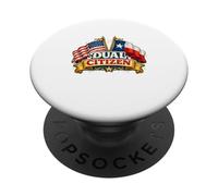 Dual Citizen Texas American Flag Patriotic Funny Pride PopSockets PopGrip Adhesivo
