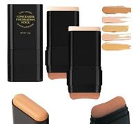 Dual Ended Concealer Foundation Stick, 2-in-1 Concealer & Contour Sticks, Hydrating Lightweight Foundation Stick with Brush for All Skin Types