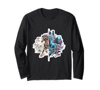 Dual-Era Fire Horse Fusion 2026 Año Nuevo Lunar Arte Moderno Manga Larga