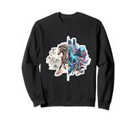 Dual-Era Fire Horse Fusion 2026 Año Nuevo Lunar Arte Moderno Sudadera