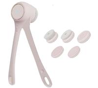 Dual Handle Bath Brush, Electric Body Brush Back Scrubber for Shower, Deep Cleaning Brush with Long Handle, Electric Shower Brush Body Scrubber Exfoliating Massage (Pink)