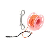Dual Head Diving Buoy Reel | 30m High - Strength Poly Rope | Fluorescent Orange Spool for Scuba/Snorkeling | Non - Twist Copper Joint (Roseate)