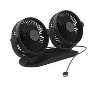 Dual Head Rear Seat Car Fan - , Double Head Car Dash Fan, Powerful Airflow, Vehicle Blower | 360-Degree Rotation Cooling Device, Low Noise Air Circulator For Trucks Vehicles School Outdoor Travel