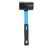 Dual Head Rubber Mallet | Soft & Hard Hammer for Flooring/Tile/Glass Installation | 28oz Shock - Absorbing Tool with Ergonomic Handle | Blue & Black