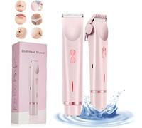 Dual Head Shaver, 2-in-1 Women's Body Shaver, Bikini Shaver for Women, Portable Hair Trimmer, Electric Bikini Trimmer for Women, Skin-Friendly Grooming Tools (1pcs,Pink)