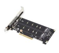 Dual M.2 NVMe SSD a PCIE Tarjeta Adaptadora X8 M Key Disco Duro Convertidor Lector Tarjeta de Expansión Compatible con la Función PCIE Split Modo PCIE X4X4X4 o 4X4(ph45)