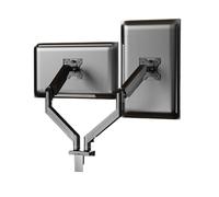 Dual Monitor Mount Stand Desk Universal Expandable Display Bracket For 17-32 Inch Screen Laptop Computer Desktop Holder Dual Arm(Black)