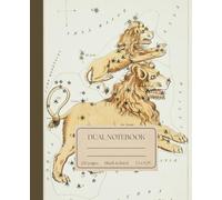 Dual Notebook: Blank and Lined Alternating 120 Numbered Pages Journal, 7.5 x 9.25" College Ruled Vintage Leo Constellation Illustration Sketchbook for School, Office, Work
