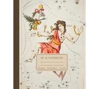 Dual Notebook: Blank and Lined Alternating 120 Pages Journal, 7.5 x 9.25", College Ruled Vintage Andromeda Illustration Sketchbook with Page Numbers, for School, Office, Work