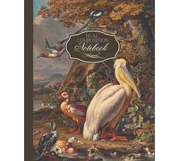 Dual Notebook: Sketchbook and College Ruled Notebook in One with a Vintage Bird Illustration Cover