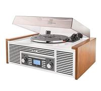 Dual NR 7 - Equipo de música estéreo con Tocadiscos (sintonizador FM, CD-RW, MP3, USB, Bluetooth, Entrada Auxiliar), Color marrón