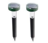 Dual-Purpose Solar LED Mole Repellent with Ultrasonic Deterrent for Lawns & Gardens - Waterproof (2 Pack)