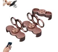 Dual-Ring Three-Finger Back Clip Holder, 360° Rotation & Foldable Cell Phone Kickstand Loop for Back of Mobile Support, All Magnetic Mounts 3-Finger Phone Grip Holder for Car (Gold)