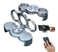 Dual-Ring Three-Finger Back Clip Holder,360° Rotation Magnetic Foldable Ring Phone Holder Clip,Multipurpose Holders Finger Kickstand Compatible Most Smartphones for Car Desk Office Gym (Silver)