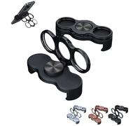 Dual-Ring Three-Finger Back Clip Holder, New 360° Rotation Foldable Magnetic Phone Grip Stand, Compatible with All Phones, Ultra-Strong Grip, For Use in Offices and Vehicles (Black)