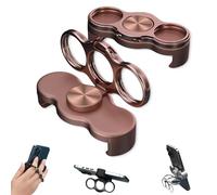 Dual-Ring Three-Finger Back Clip Holder, New 360° Rotation Magnetic Foldable Ring Phone Holder Clip, for Back For Most Smartphones, for Car, Desk, Gym, Office (Gold)