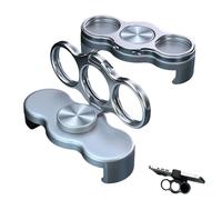 Dual-Ring Three-Finger Back Clip Holder, New 360° Rotation Magnetic Foldable Ring Phone Holder Clips, Secure Three-Finger Back Clip Kickstand, for Car, Desk, Office (Silver)