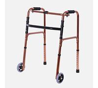 Dual Riser Folding Walking Frame,Adjustable Aluminum Alloy Walking Aid For Elderly Seniors Disabled,rehabilitation Equipment (Size : Without wheels) Yearn for (With wheels)