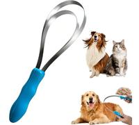 Dual Sided Shedding Blade for Cats Dogs, Dual-Sided Stainless Steel Grooming Tool, With Abs Grip Shedding Blade, Heavy Shedding Removes Loose Hair and Undercoat (B)