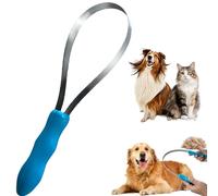Dual Sided Shedding Blade for Cats Dogs, Dual-Sided Stainless Steel Grooming Tool, With Abs Grip Shedding Blade, Heavy Shedding Removes Loose Hair and Undercoat (A)