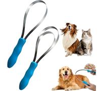 Dual Sided Shedding Blade for Cats Dogs, Dual-Sided Stainless Steel Grooming Tool, With Abs Grip Shedding Blade, Heavy Shedding Removes Loose Hair and Undercoat (A*B)