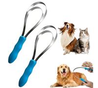 Dual Sided Shedding Blade for Cats Dogs, Dual-Sided Stainless Steel Grooming Tool, With Abs Grip Shedding Blade, Heavy Shedding Removes Loose Hair and Undercoat (B*2)