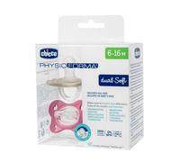 Chicco Chupete Physioforma Dual Soft Rosa/Gris 6-16m 2 uds