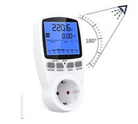 Dual Tarifa Medidor de Consumo Eléctrico 180° Gran Ángulo, Ankrs Enchufe Medidor Consumo con Pantalla LCD Retroiluminación, Ahorrar Energía y Costo Monitor de Consumo Eléctrico con Pila de botón LR44