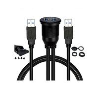 Dual Usb 3.0 Male To Female Car Boat Dash Panel Flush Mount Extension Cable 2m