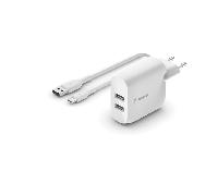 dual usb-a wall charger w1m pvc a-c 24w