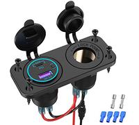 Dual USB Cargador Socket 12V/24V Toma de Corriente con Interruptor de voltímetro LED Impermeable Encendedor de Cigarrillos zócalo de Carga rápida 3.0