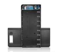 Dual USB Port Battery Charging Storage Case For 8pcs Flat Head Batteries DIY Power Bank Box With LED Light And Intelligent Auto Power Off(negro)