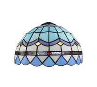 Dualbao Solo Repuesto de Pantalla de lámpara barroca mediterránea Azul, Pantalla de lámpara de Vidrio teñido en Blanco y Azul, Cubierta de lámpara clásica Vintage, Apta para lámpara,12 Inches