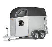 DualColorStampe 2 pegatinas para transporte caballos remolque para carro remolque cód. 0152 (negro)
