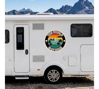 DualColorStampe Pegatinas para autocaravana con frase "The World Is My Home", PVC Air Free, redondas, 2 unidades, 50 x 50 cm